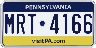 PA license plate MRT4166