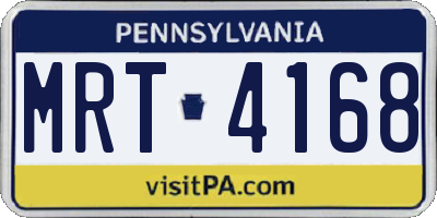 PA license plate MRT4168