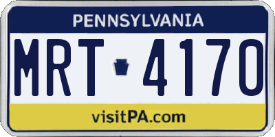 PA license plate MRT4170