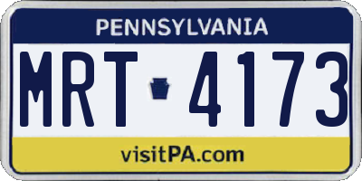 PA license plate MRT4173