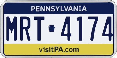 PA license plate MRT4174