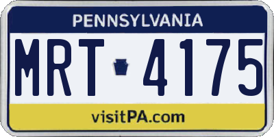PA license plate MRT4175