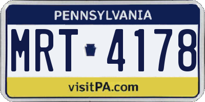 PA license plate MRT4178