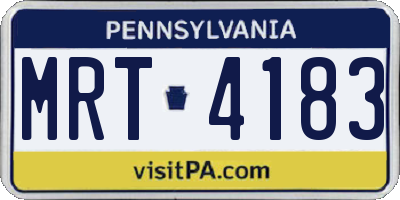 PA license plate MRT4183