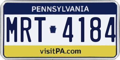 PA license plate MRT4184