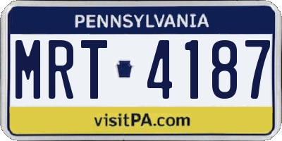 PA license plate MRT4187
