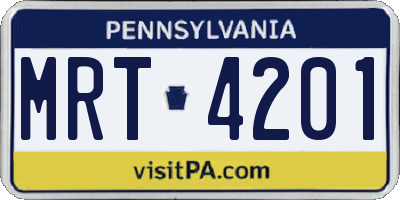PA license plate MRT4201