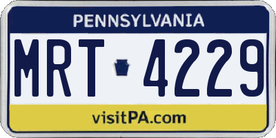 PA license plate MRT4229