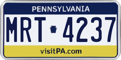 PA license plate MRT4237