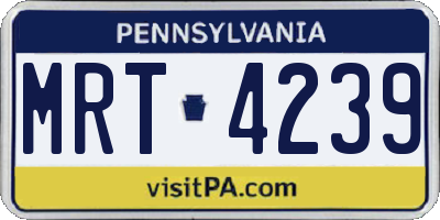 PA license plate MRT4239
