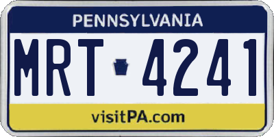 PA license plate MRT4241