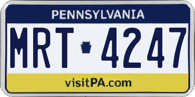 PA license plate MRT4247