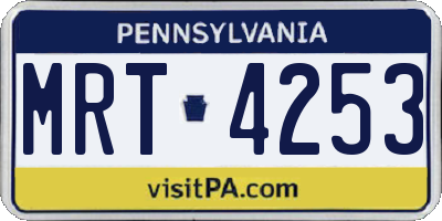PA license plate MRT4253