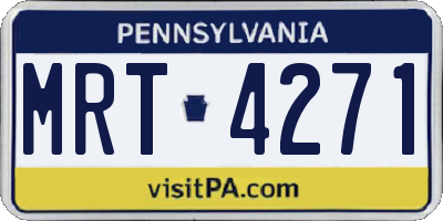 PA license plate MRT4271