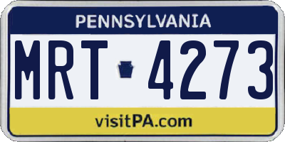 PA license plate MRT4273