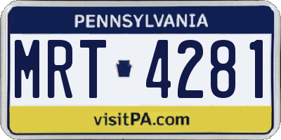 PA license plate MRT4281