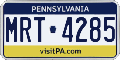 PA license plate MRT4285