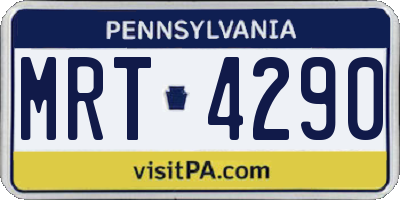 PA license plate MRT4290