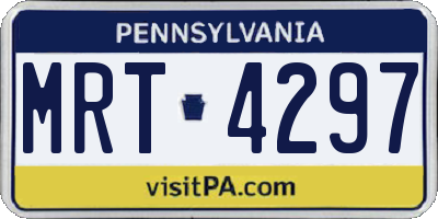 PA license plate MRT4297