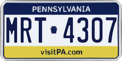 PA license plate MRT4307