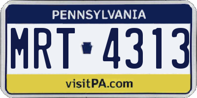 PA license plate MRT4313