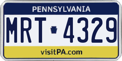 PA license plate MRT4329
