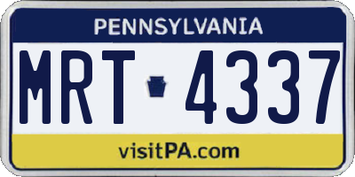 PA license plate MRT4337