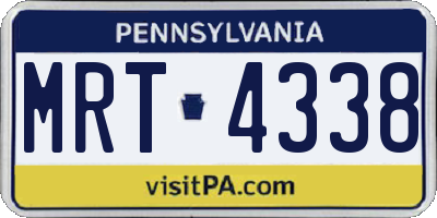 PA license plate MRT4338