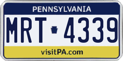PA license plate MRT4339