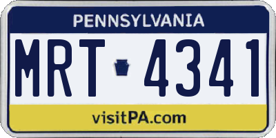 PA license plate MRT4341