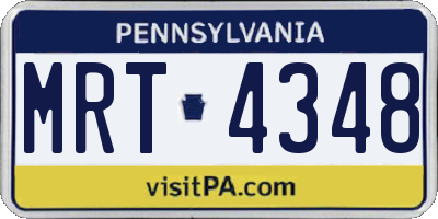PA license plate MRT4348