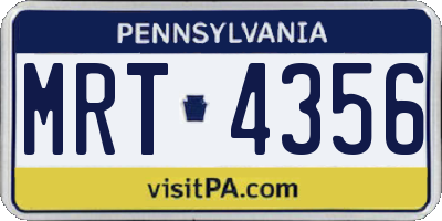 PA license plate MRT4356