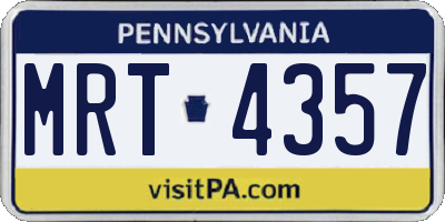 PA license plate MRT4357