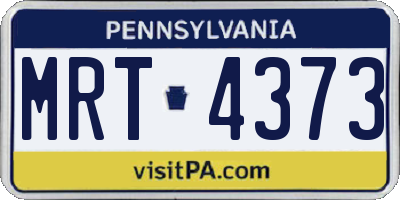PA license plate MRT4373