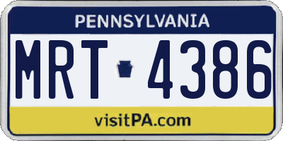 PA license plate MRT4386