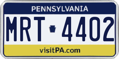 PA license plate MRT4402