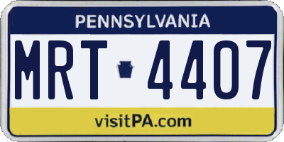 PA license plate MRT4407