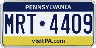 PA license plate MRT4409