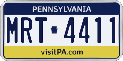PA license plate MRT4411