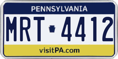 PA license plate MRT4412