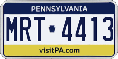 PA license plate MRT4413