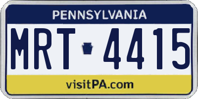 PA license plate MRT4415