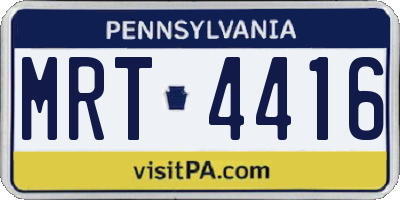 PA license plate MRT4416