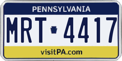 PA license plate MRT4417