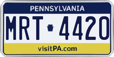 PA license plate MRT4420