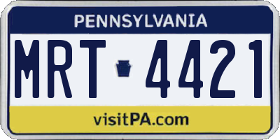 PA license plate MRT4421