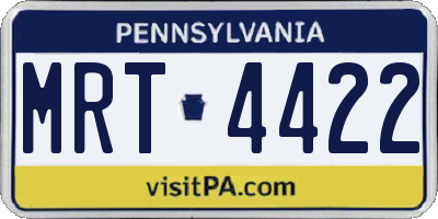 PA license plate MRT4422
