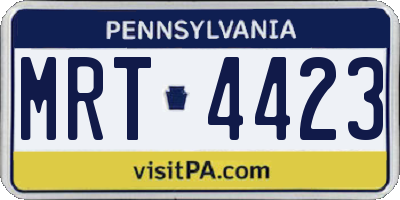 PA license plate MRT4423