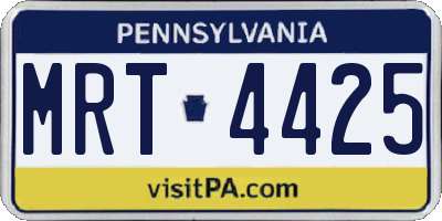 PA license plate MRT4425
