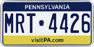 PA license plate MRT4426